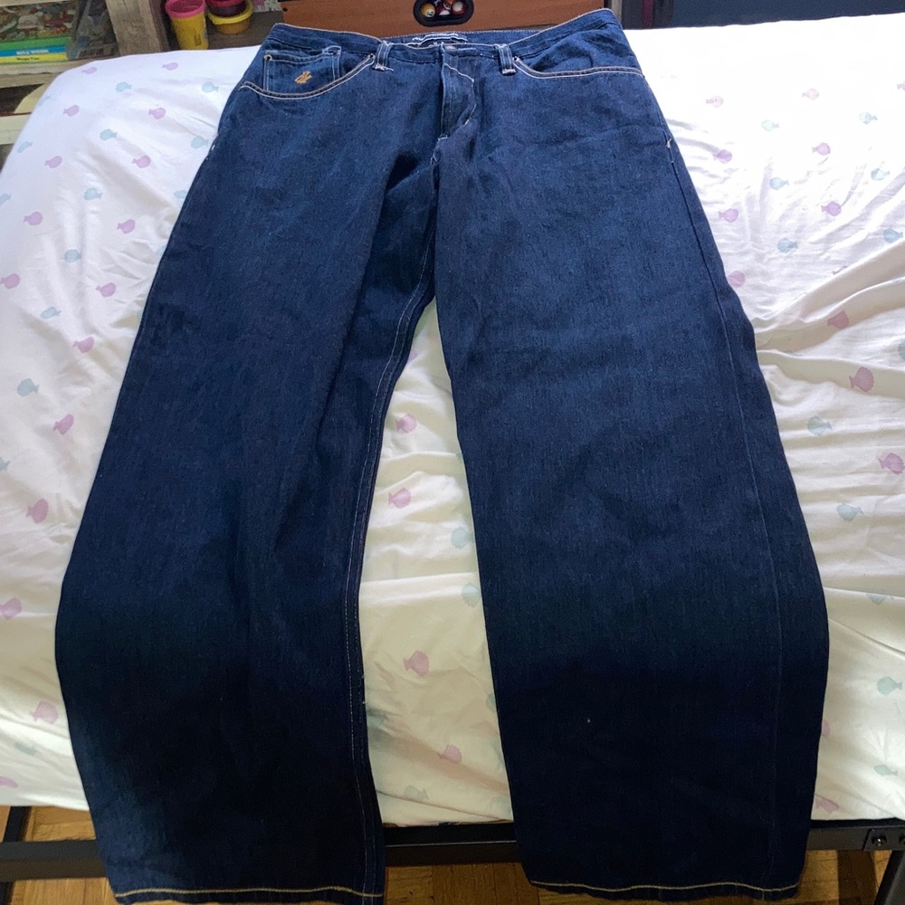 Vintage Y2K Rocawear Men's Straight Leg Dark Blue Jeans